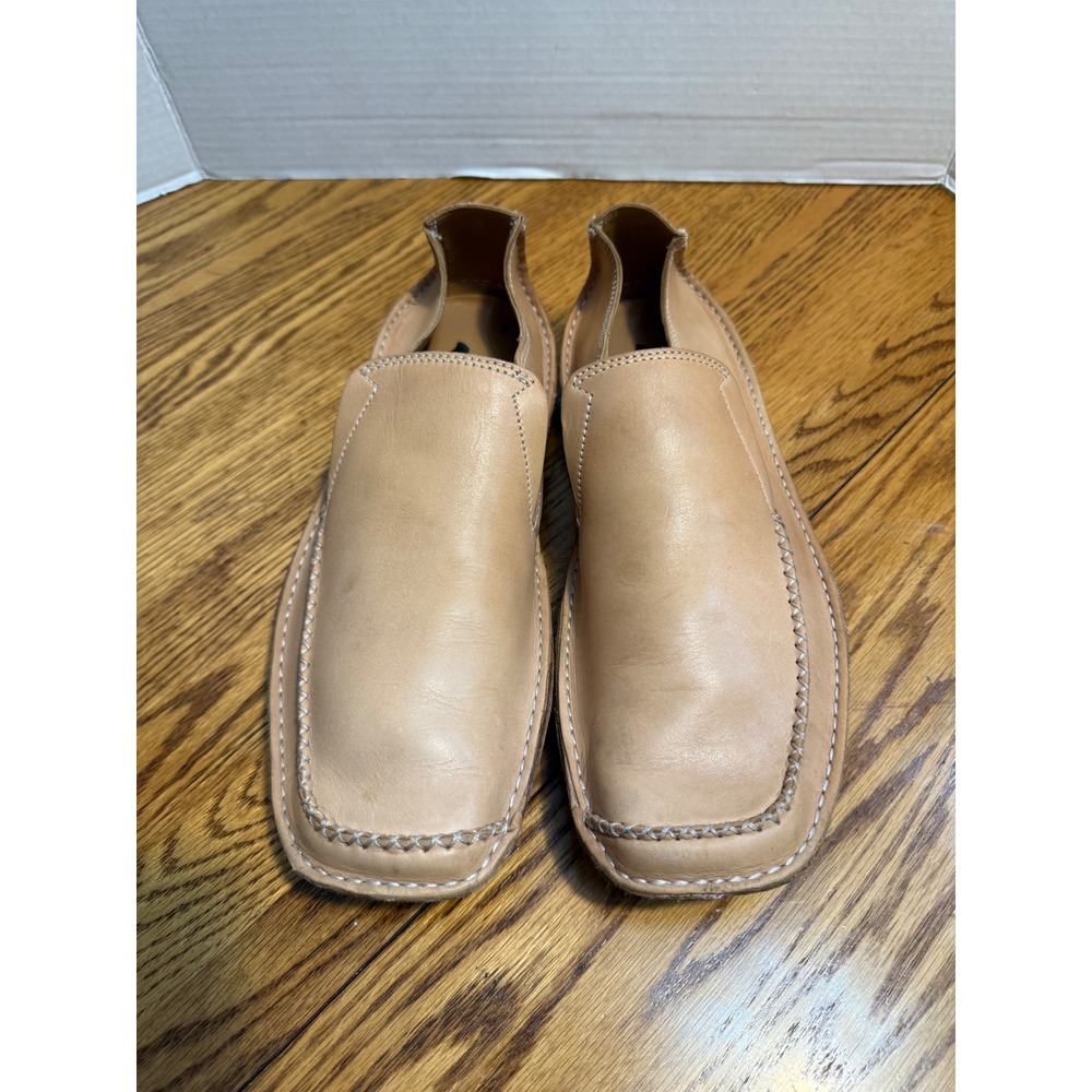 J Shoes Tumble 2 Mens 11 Tan Leather Square Toe Moc Loafers Y2K 5094